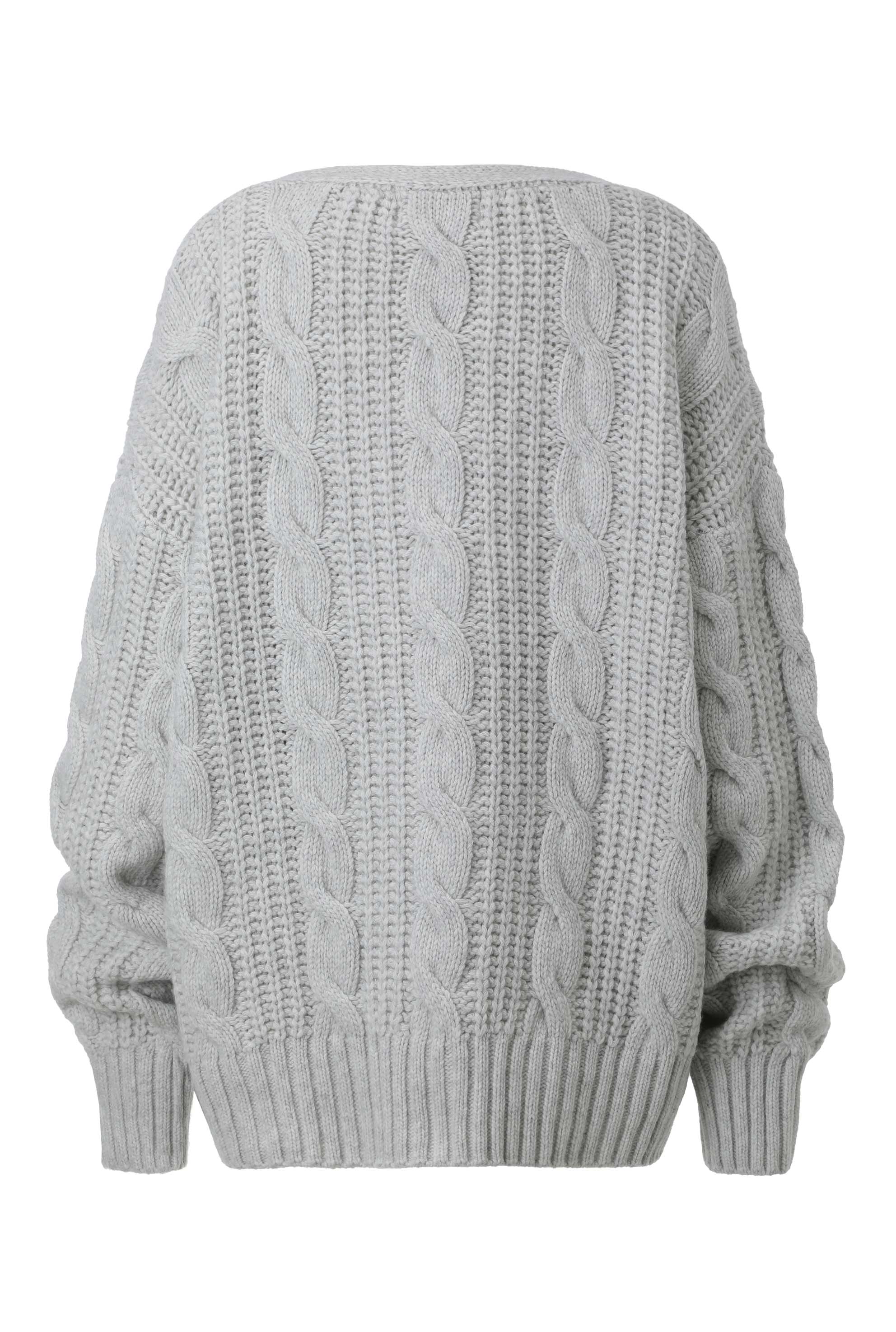 Cable button wool cardigan